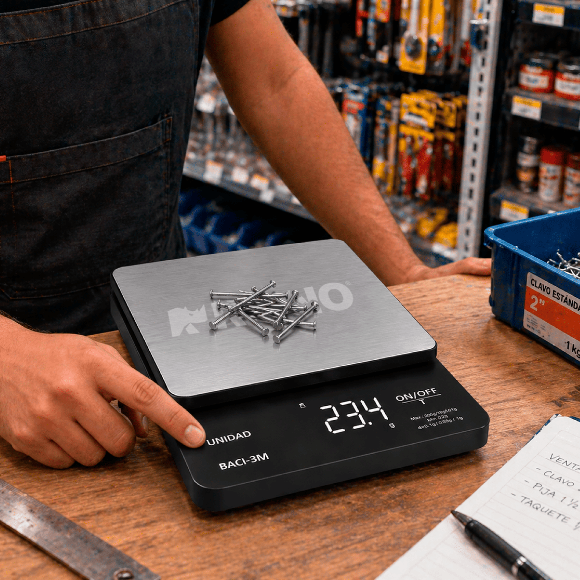 Báscula Digital de Precisión de 0.1 g con Capacidad de 3 kg