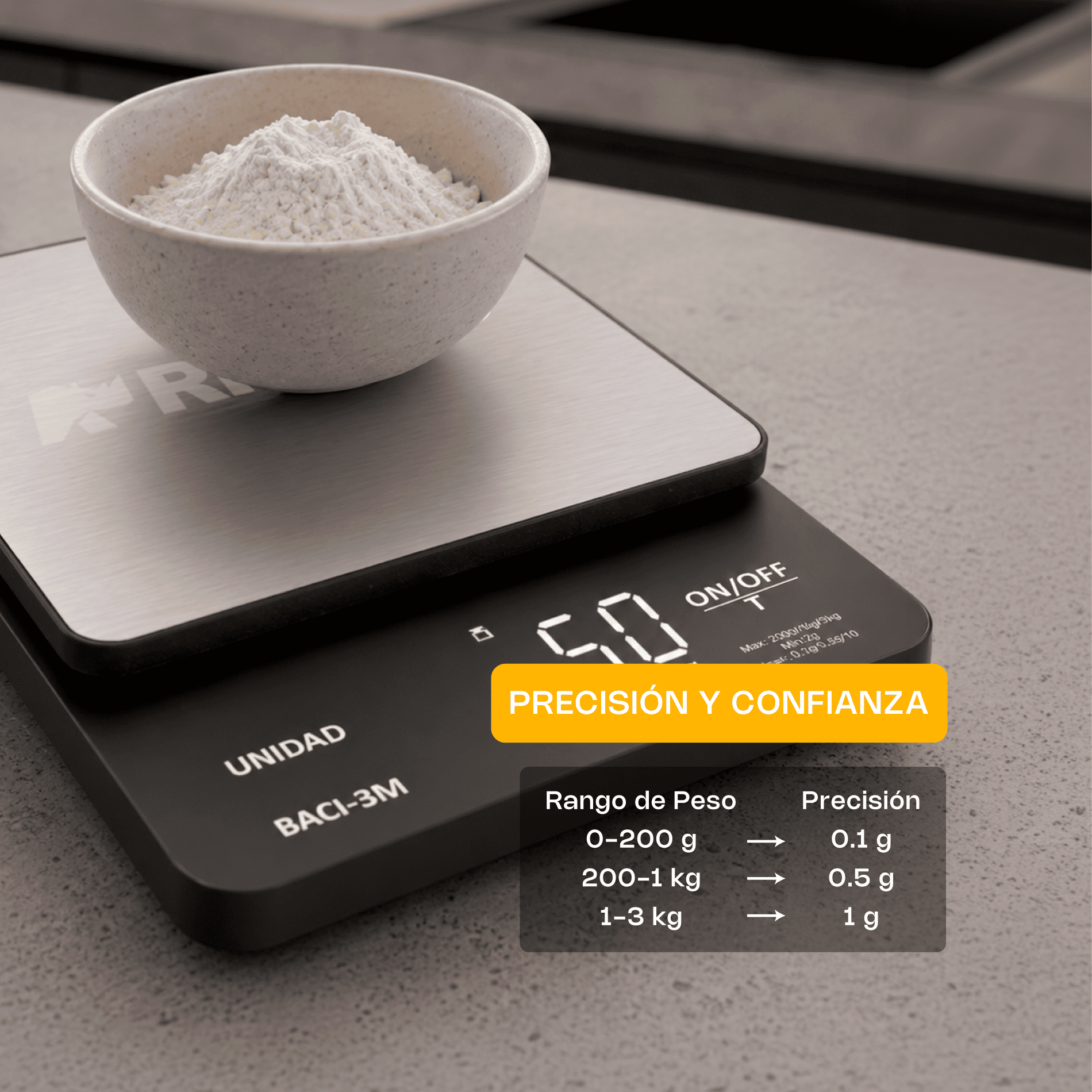 Báscula Digital de Precisión de 0.1 g con Capacidad de 3 kg