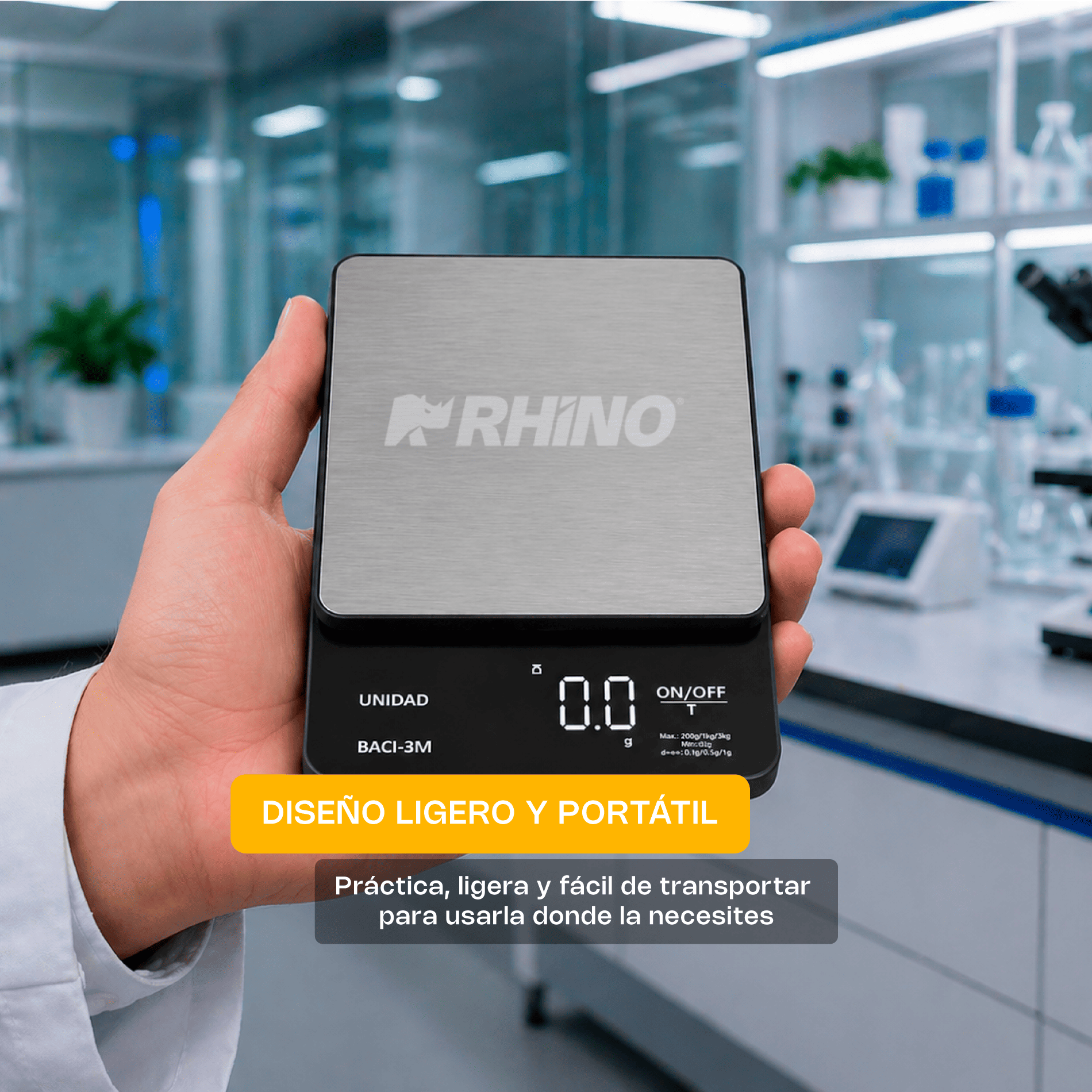 Báscula Digital de Precisión de 0.1 g con Capacidad de 3 kg