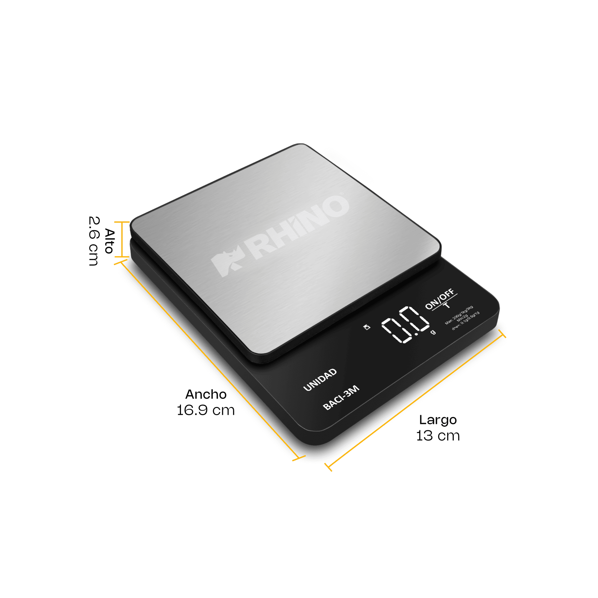 Báscula Digital de Precisión de 0.1 g con Capacidad de 3 kg