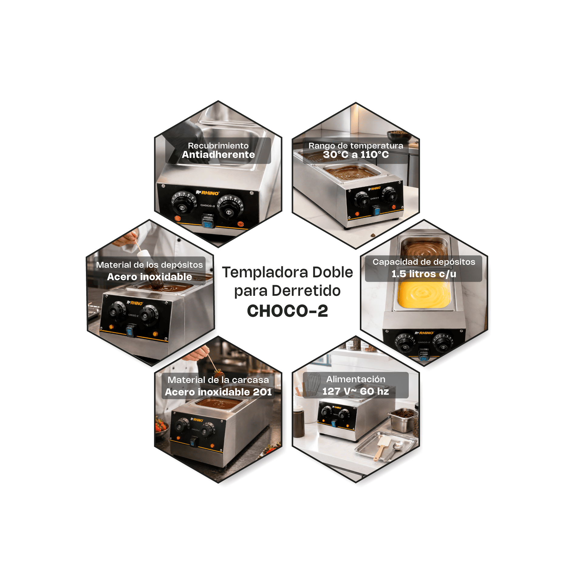 Templadora de Chocolate 1,040 W