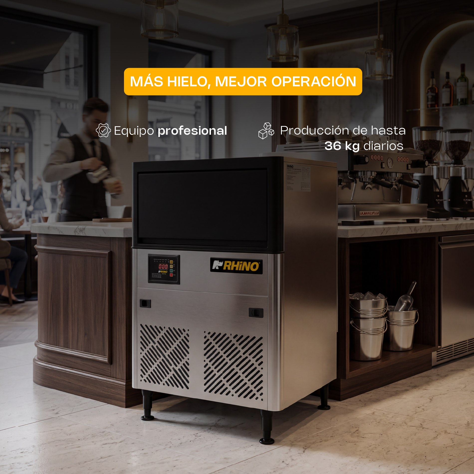 Fábrica Multifuncional de Hielo en Cubo 40 kg