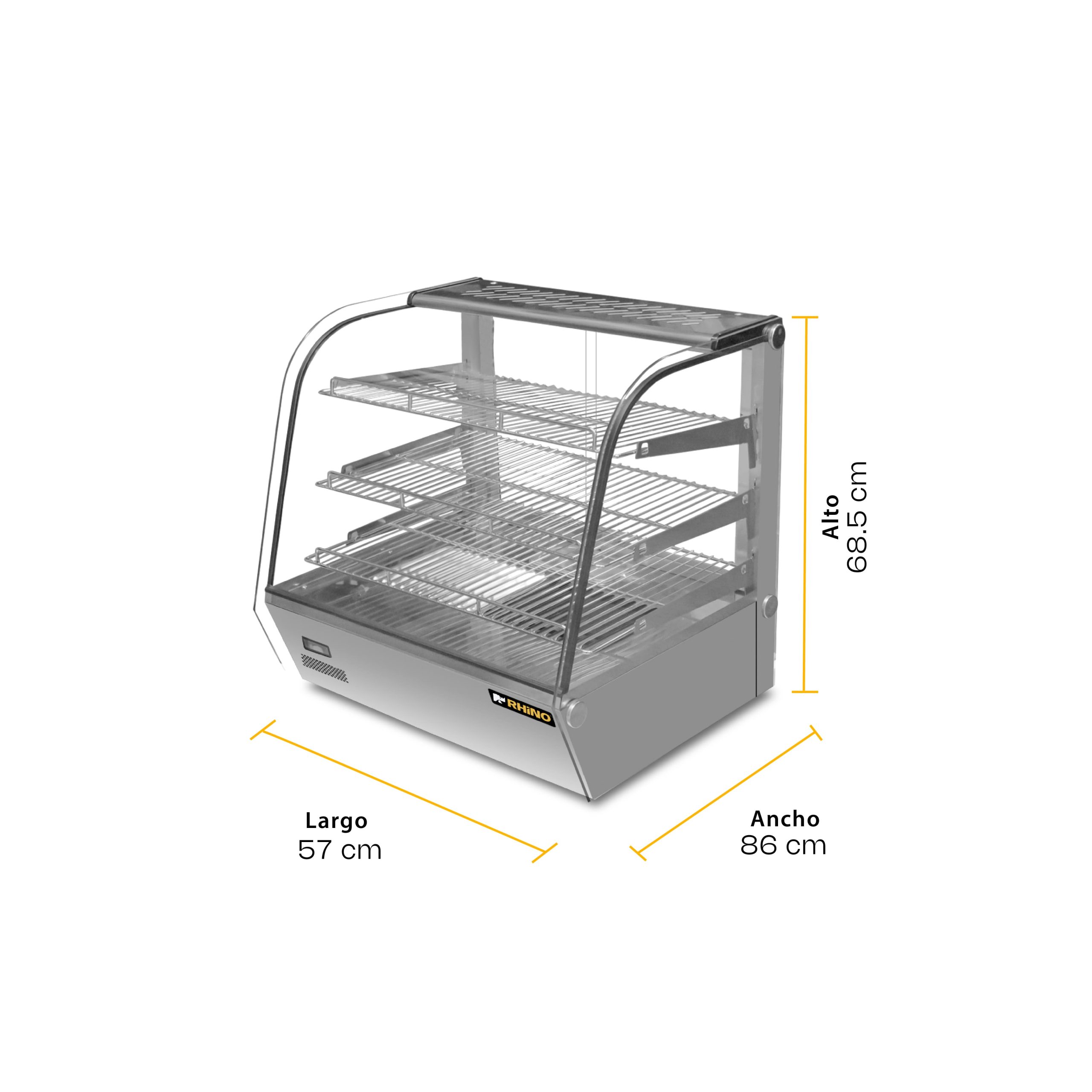 Vitrina Caliente sobre Mostrador 160L