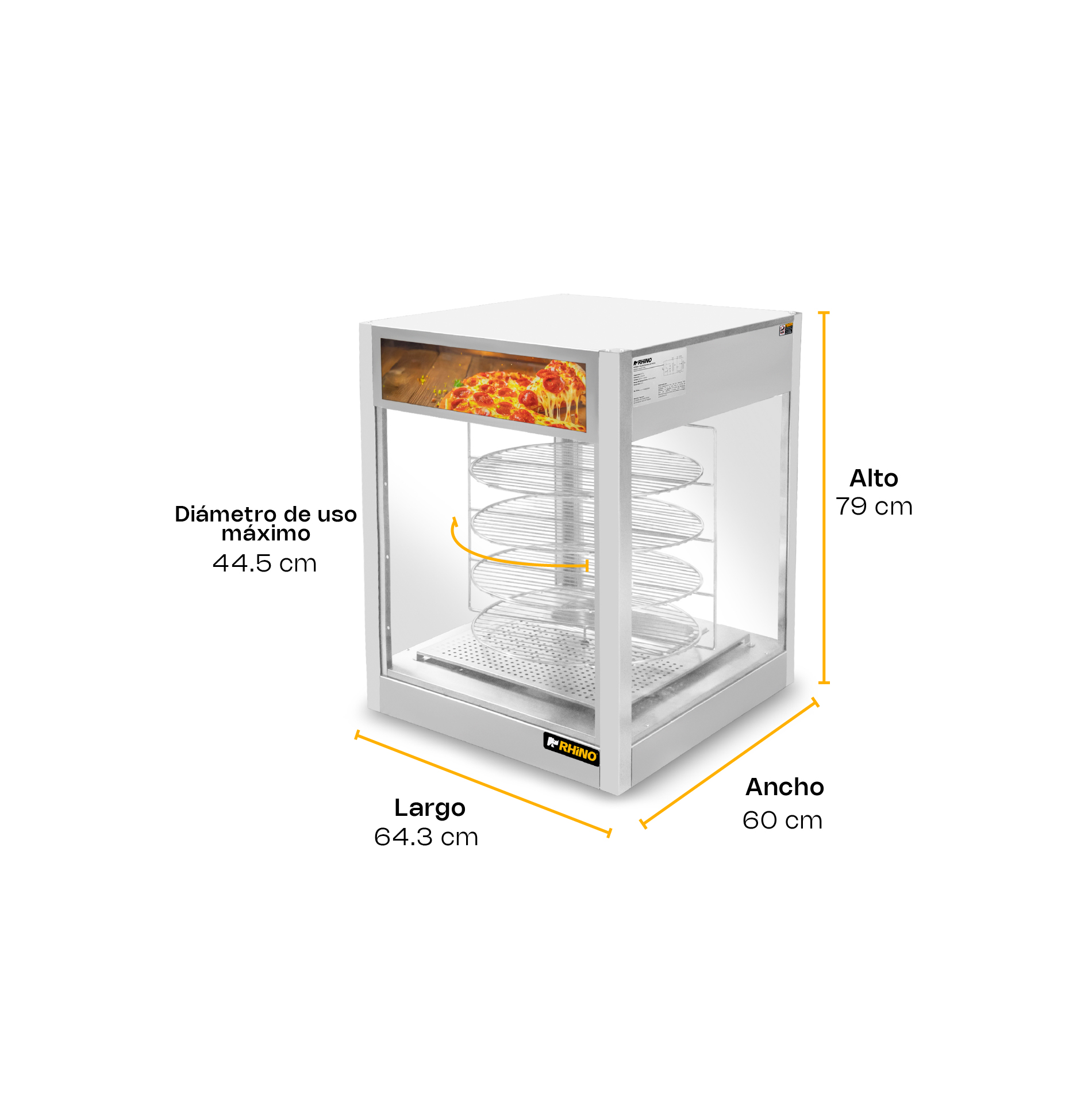 Vitrina Calentadora de Pizza 177L