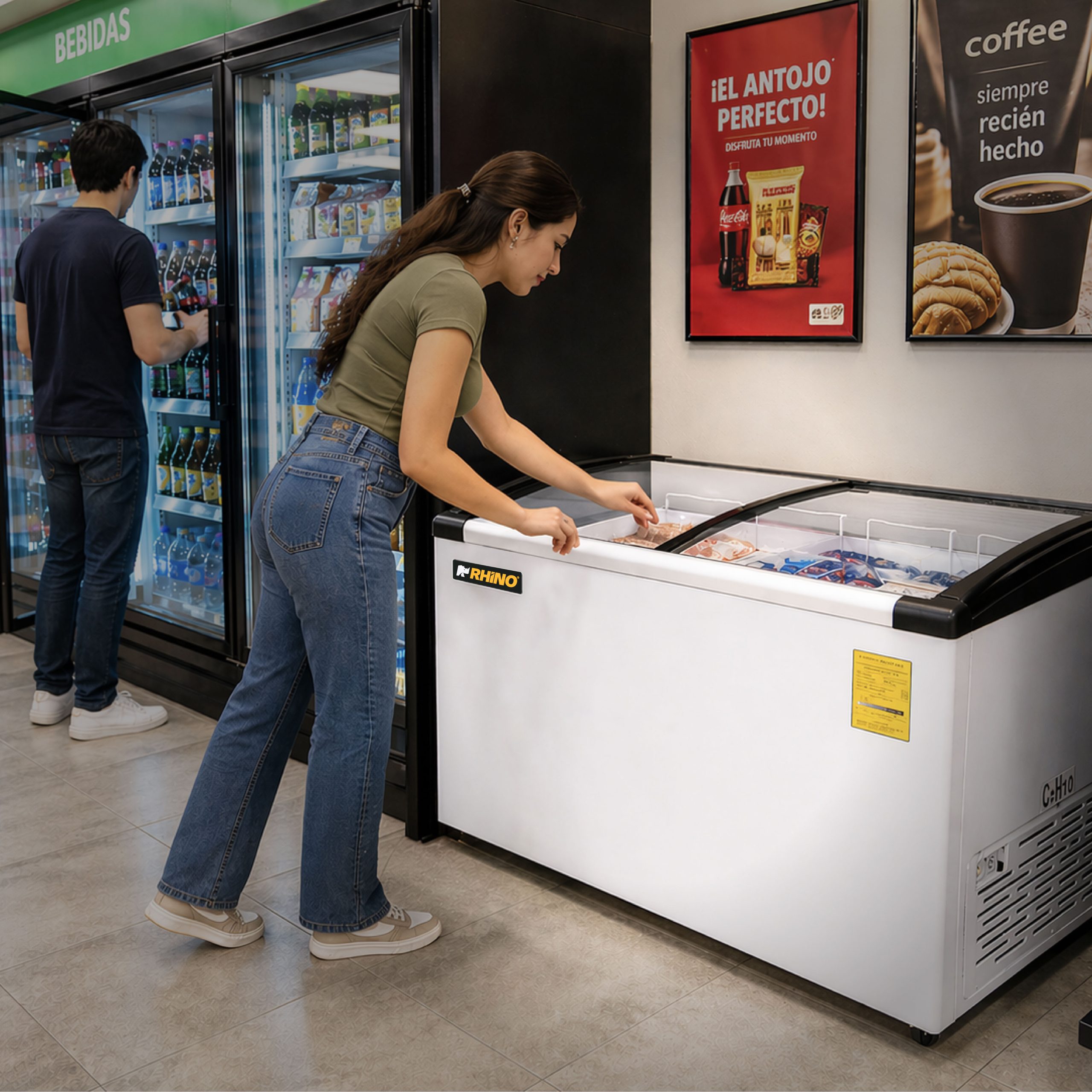Congelador Tapa de Cristal Curvo 10 pies