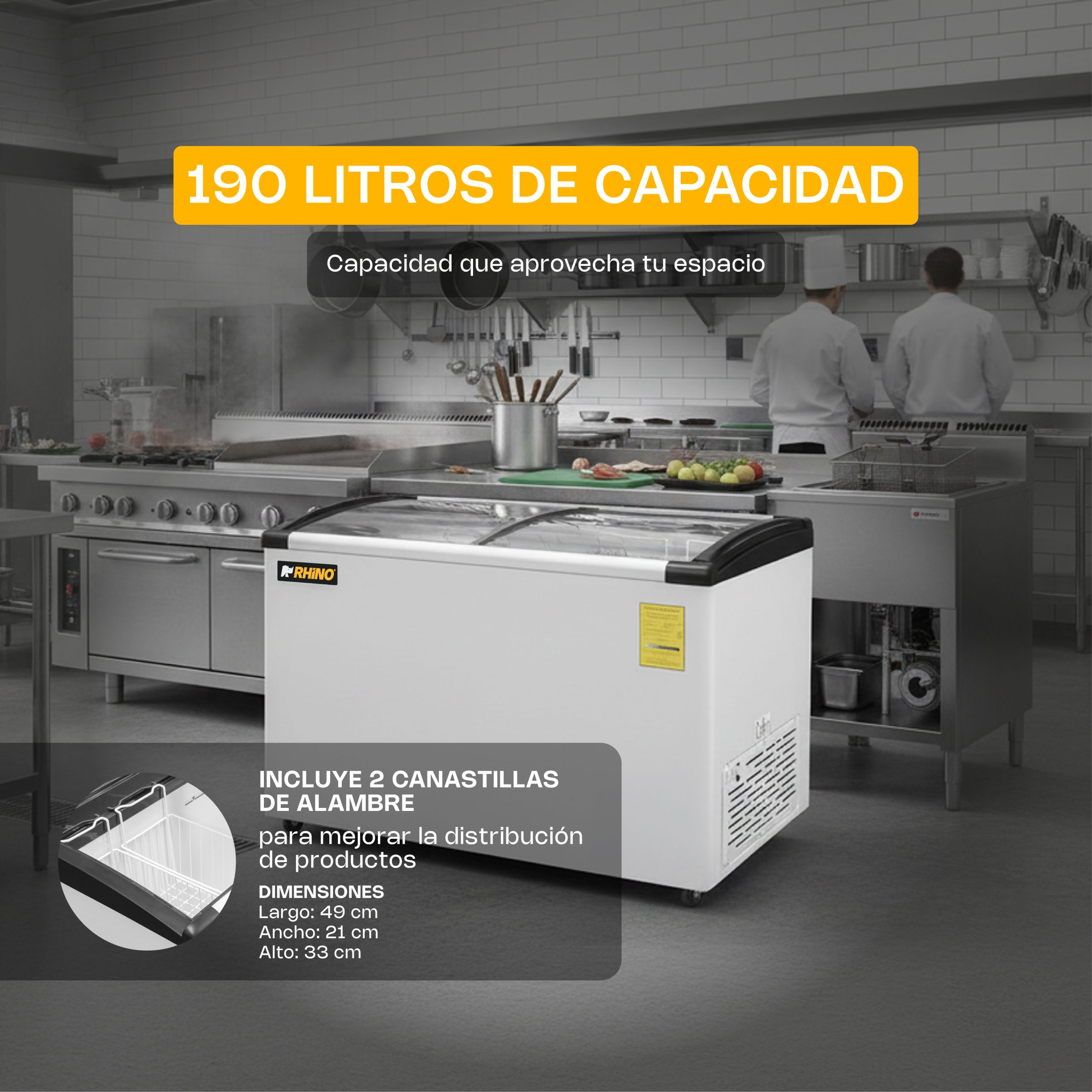 Congelador Tapa de Cristal Curvo 7 pies