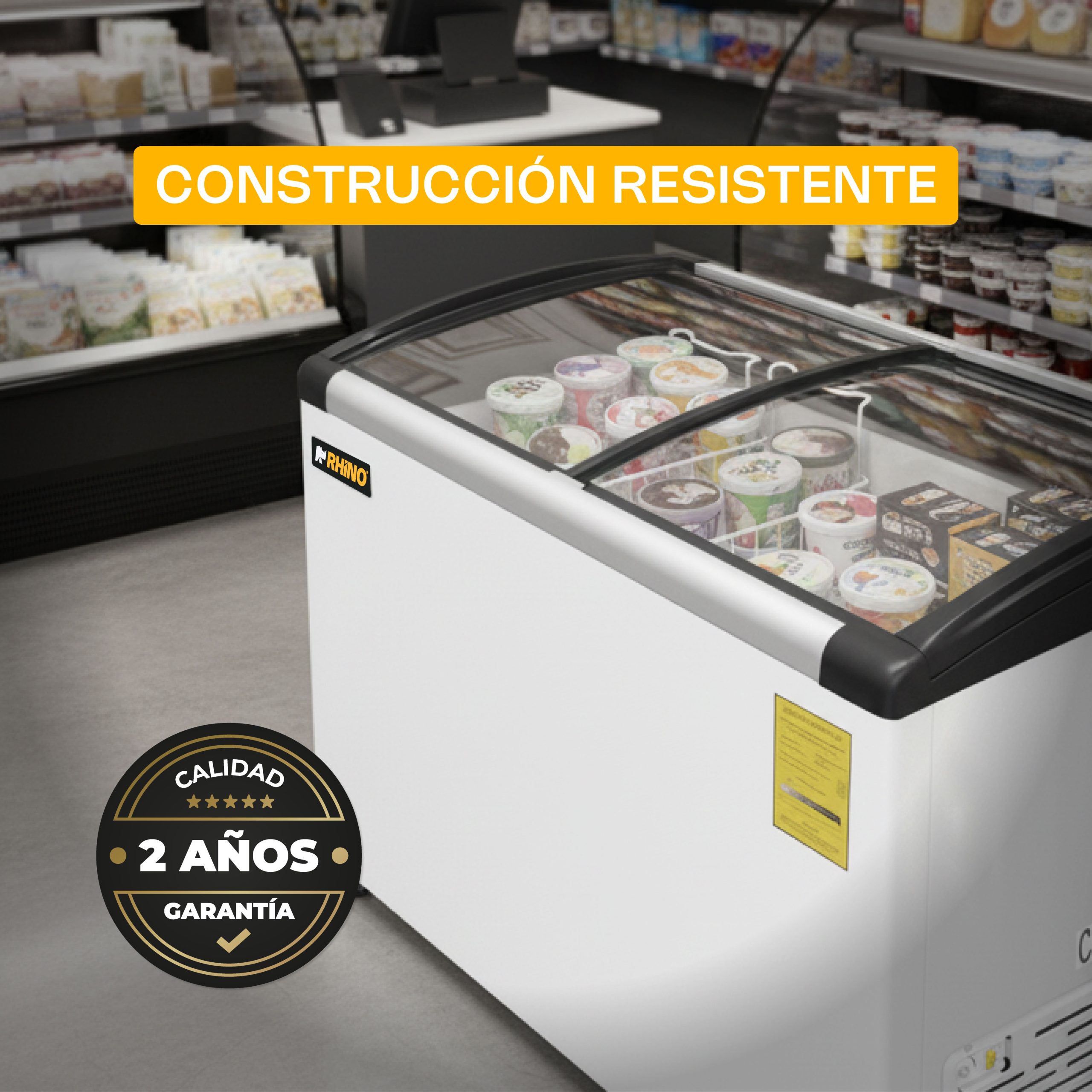 Congelador Tapa de Cristal Curvo 7 pies