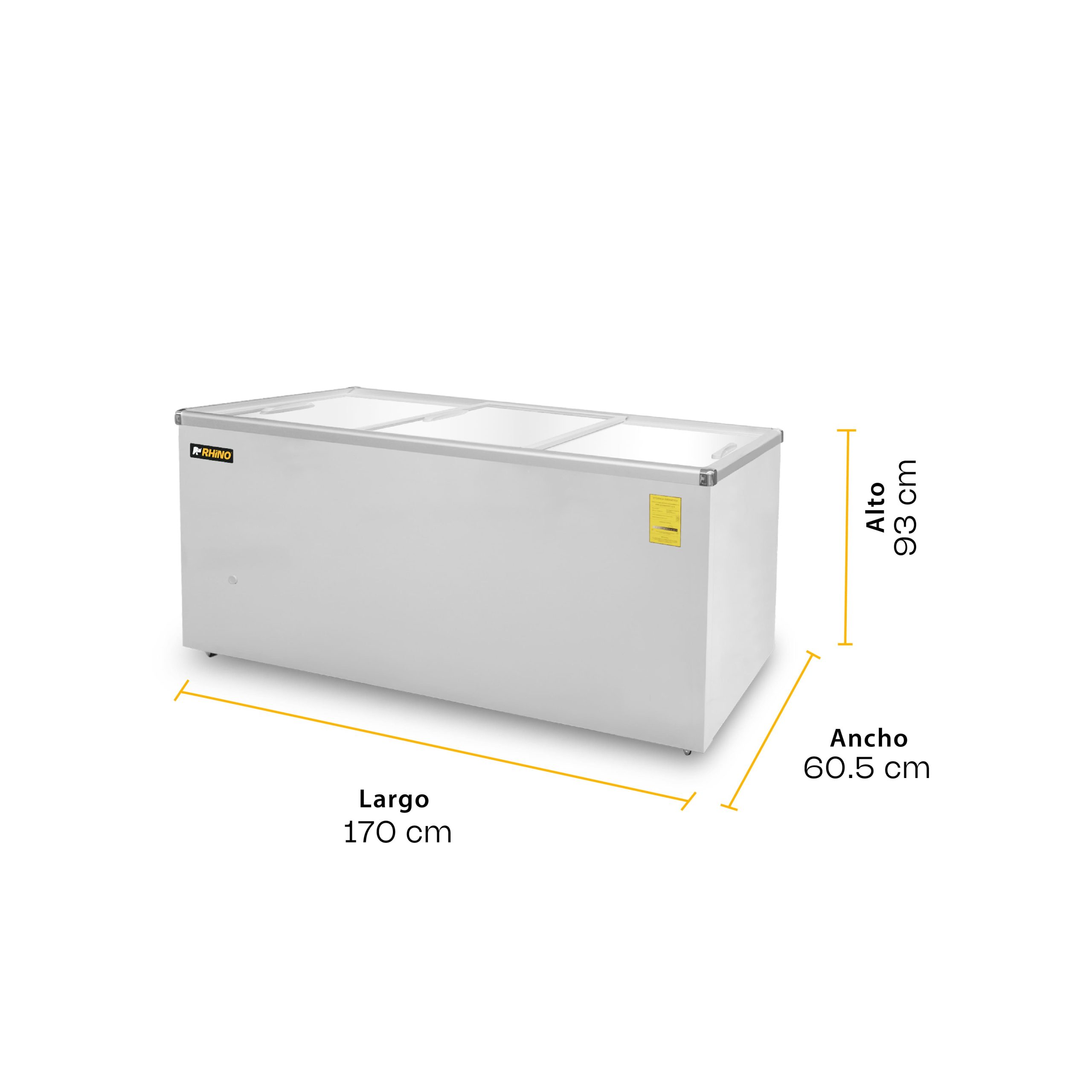 Congelador Tapa de Cristal Plano