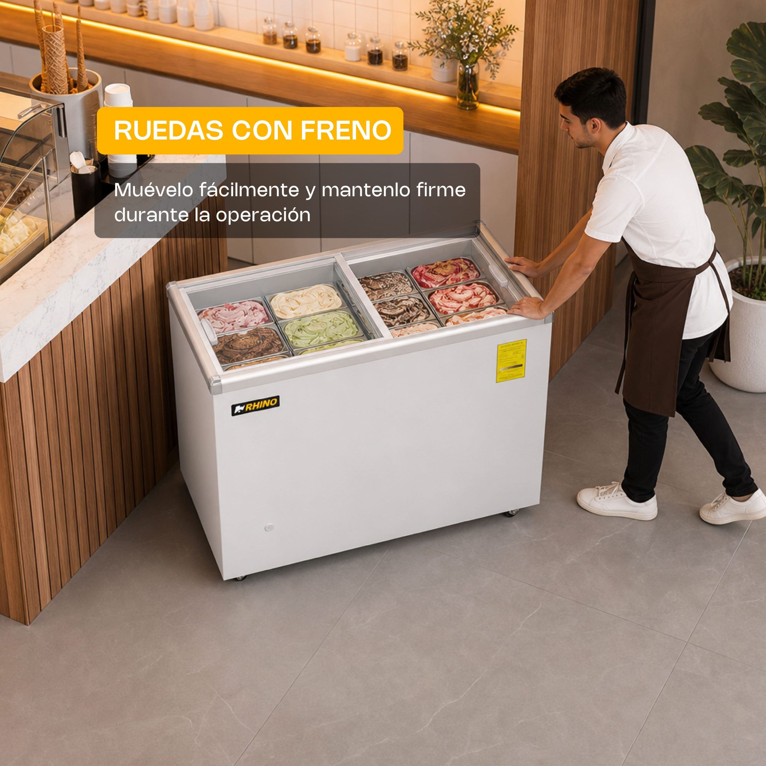 Congelador Tapa de Cristal Plano