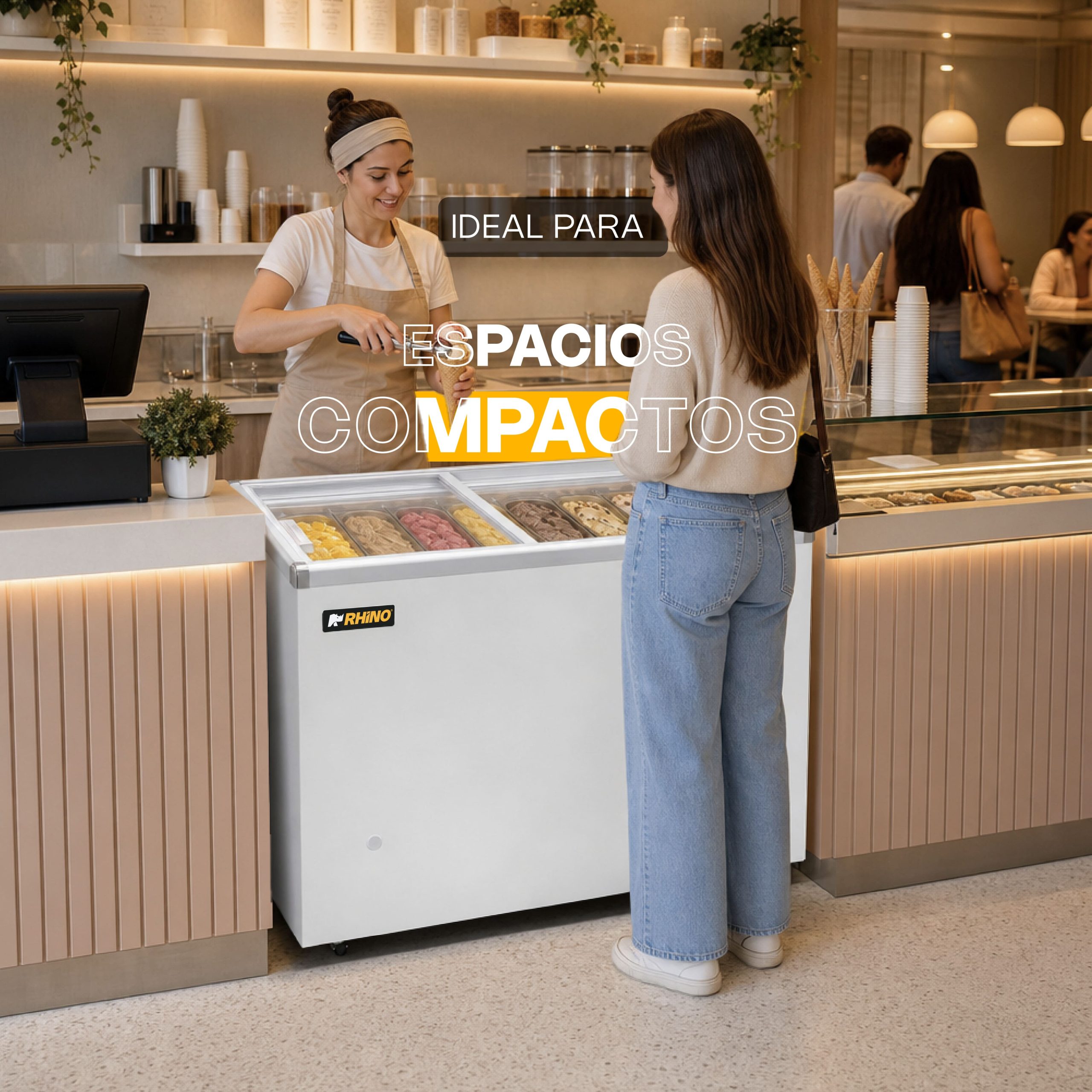 Congelador Tapa de Cristal Plano
