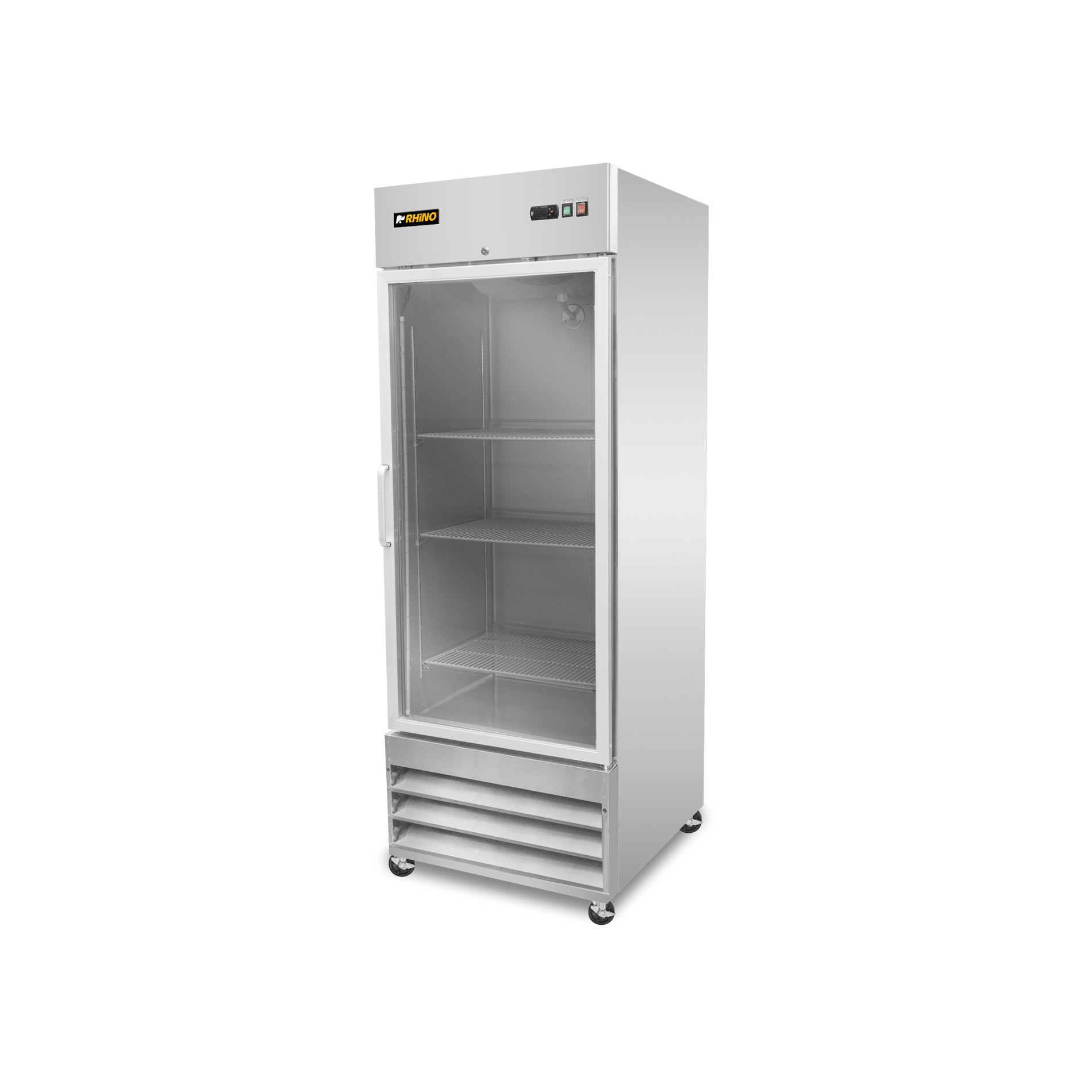 Refrigerador Vertical de Acero Inoxidable con Puerta de Cristal 21 pies
