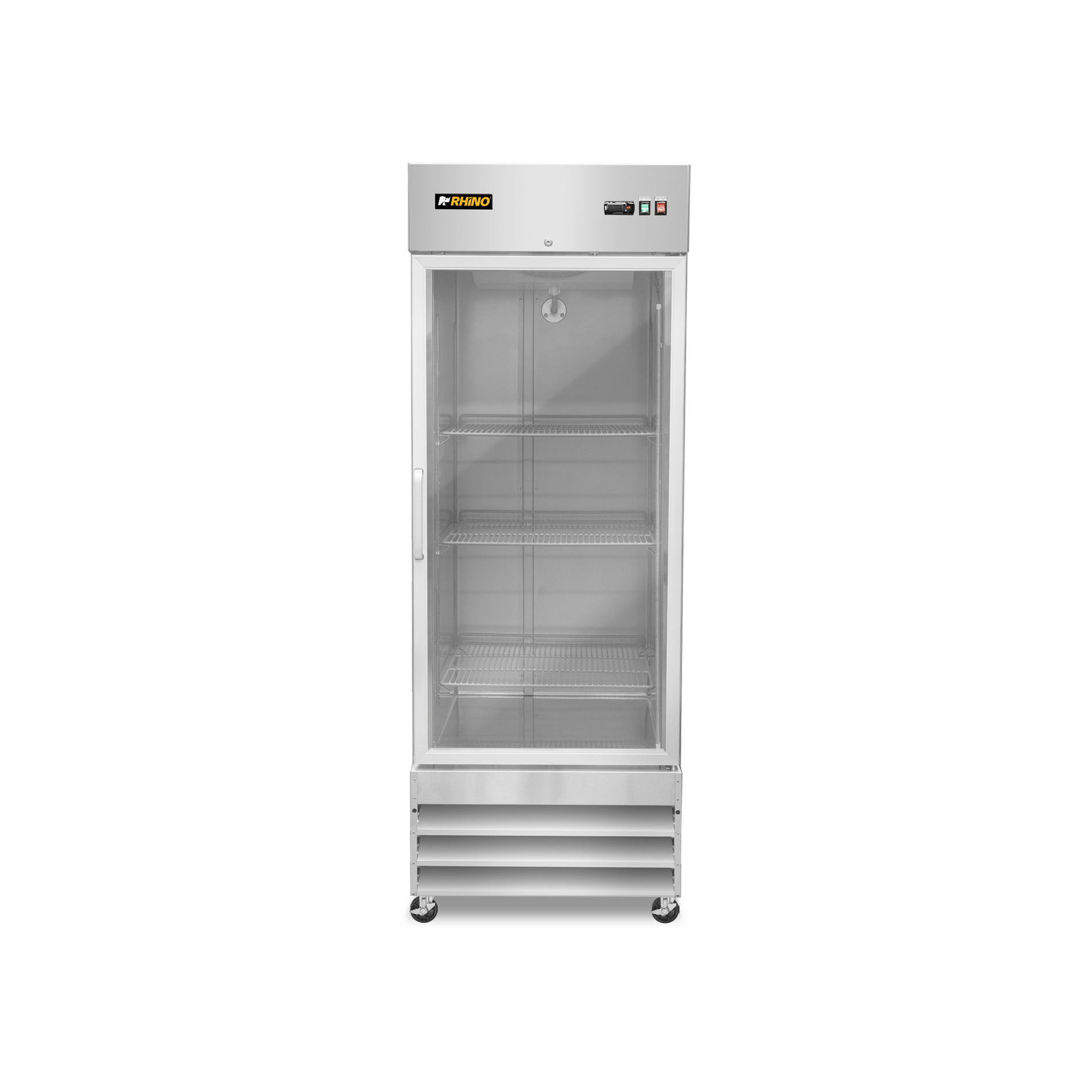 Refrigerador Vertical de Acero Inoxidable con Puerta de Cristal 21 pies