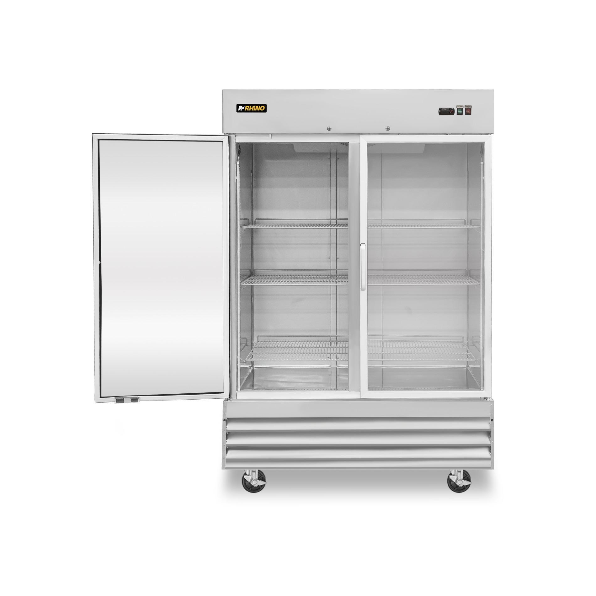 Refrigerador Vertical de Acero Inoxidable con Puerta de Cristal 41 pies