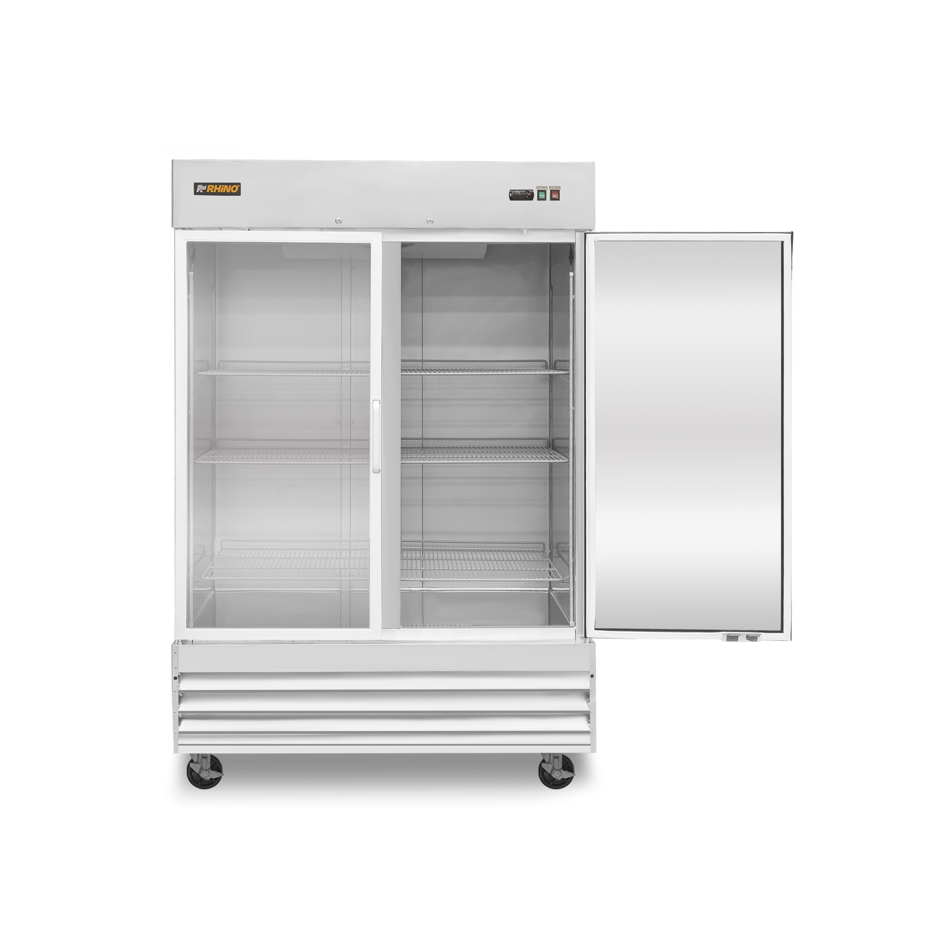 Refrigerador Vertical de Acero Inoxidable con Puerta de Cristal 41 pies